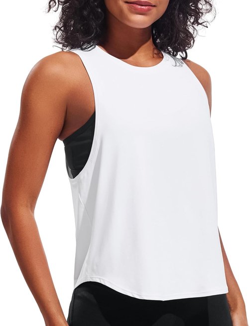 JOYSPELS Workout Tank Tops - Quick Dry Ice Silk Athletic Shirts for Women | Loose Fit Sleeveless Gym Wear