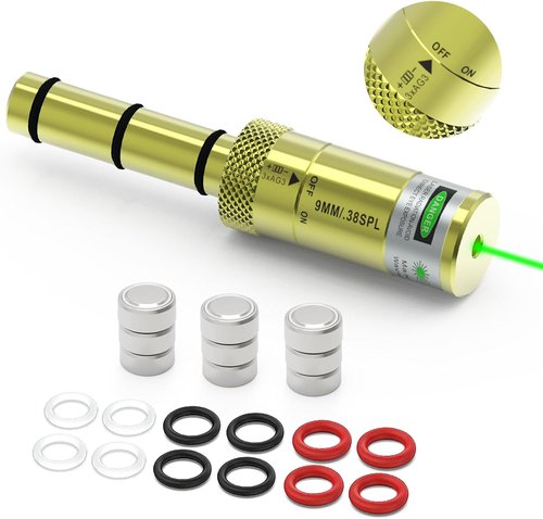 Bayattoo Laser Boresighter - Accurate End Barrel Sight for 9mm/.38/.22/.223/5.56/.357Mag/.380acp/.17hmr/.177cal/10mm/cal.40S&W
