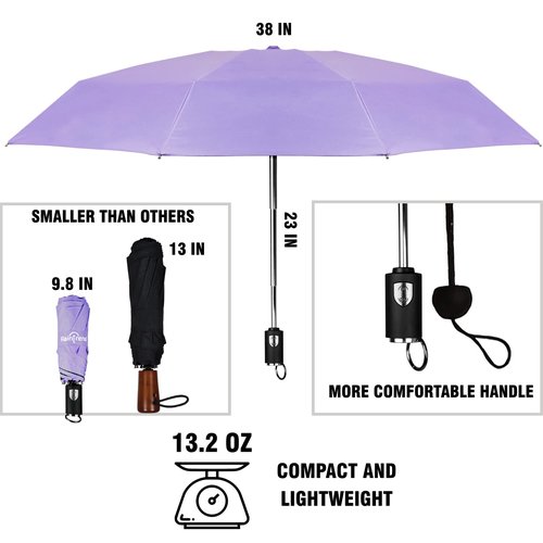 NEW 2 PCS Windproof Umbrellas for Rain Compact Umbrella for Men and Compact Umbrella for Women Automatic Open Close Umbrella Folding Sun Umbrella UV Protection - Bundle