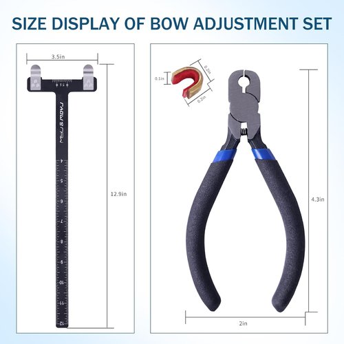 Archery Bow String Nocking Points Set - Includes T-Shaped Ruler & 6 Bowstring Sets for Recurve & Compound Bows
