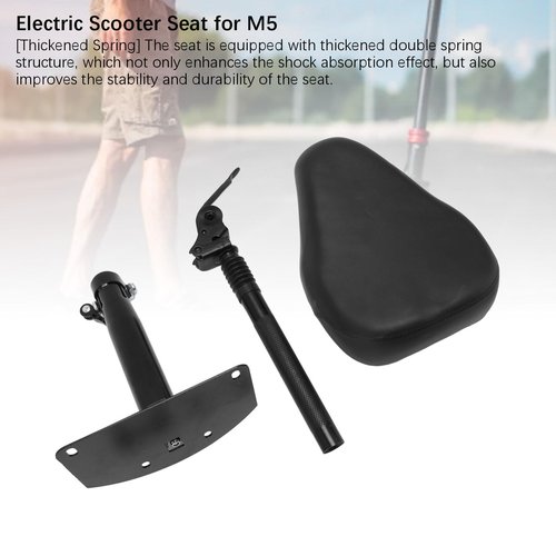 Electric Scooter Seat, Shock Absorption Double Layer Thickened Spring, Quick Folding, Ergonomic Design, Easy to Maintain, for M5 Electric Scooters