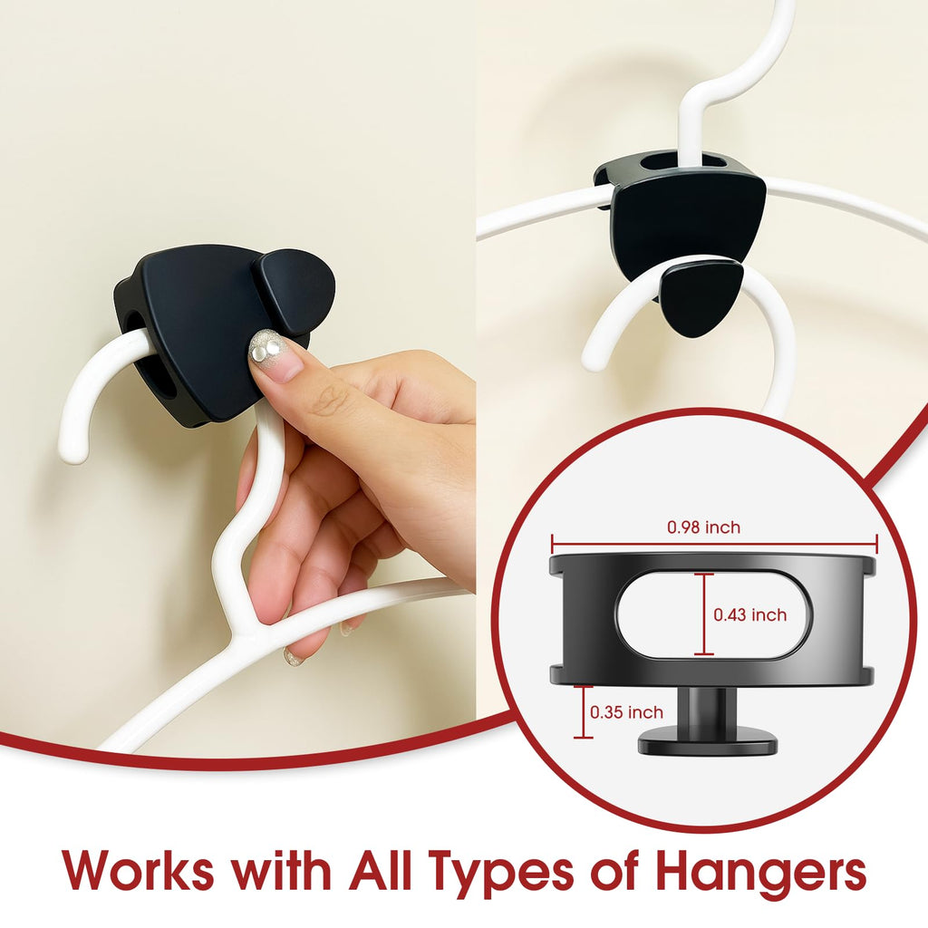 Latoxcaa Space Saving Hanger Hooks 30Pcs, Upgrade Heavy Duty Space Saver Hangers Connector Hooks for Clothes, Premium Hanging Closet Organizer for Dorm, Ganchos para Colgar Ropa, Black