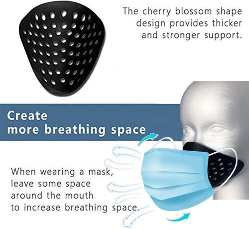3D Mask Inner Bracket for Comfortable Mask Wearing-Internal Support Holder Frame for Balaclavas-Reusable Silicone Face Shell for Cosplay -Lower Half Face Protective for Airsoft/Paintball/BB Gun