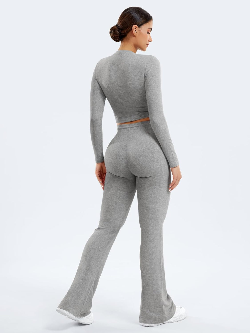YEOREO Women's Two-Piece Lounge Set - Long Sleeve Top & Drawstring Wide Leg Pants | Ava Matching