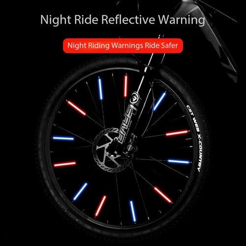 BQWanFA 36 Pcs Cycling Reflectors, Red Yellow Blue Bike Wheel Spoke Reflectors, Universal Bicycle Reflective Clips Warning Spoke Lights Covers Easy Mounting Fit for All Standard Bike Spoke Wheels