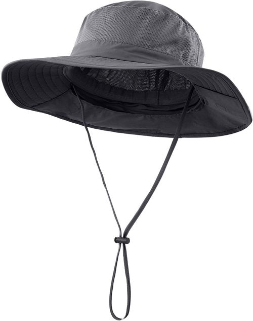 Home Prefer UPF50+ Mesh Sun Hat - Wide Brim Fishing Hat with Neck Flap for Men & Women