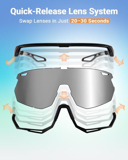 Meeloog 26g Polarized Sports Sunglasses for Men Women with 3 Lens - UV400 Protection Sun Glasses for Running Cycling Baseball Fishing