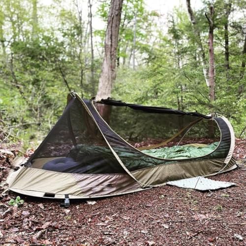 Ultralight Pop Up Bivy Tent for Camping & Hiking - Army Green, Waterproof, 1 Person