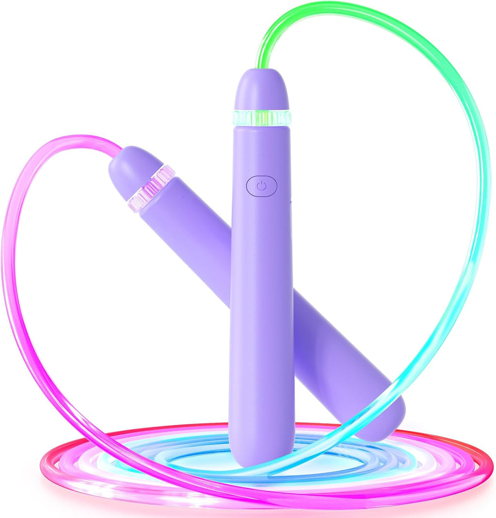 Skiennix LED Jump Rope - Adjustable Glowing Skipping Rope for Kids & Adults | Colorful Fitness Tool
