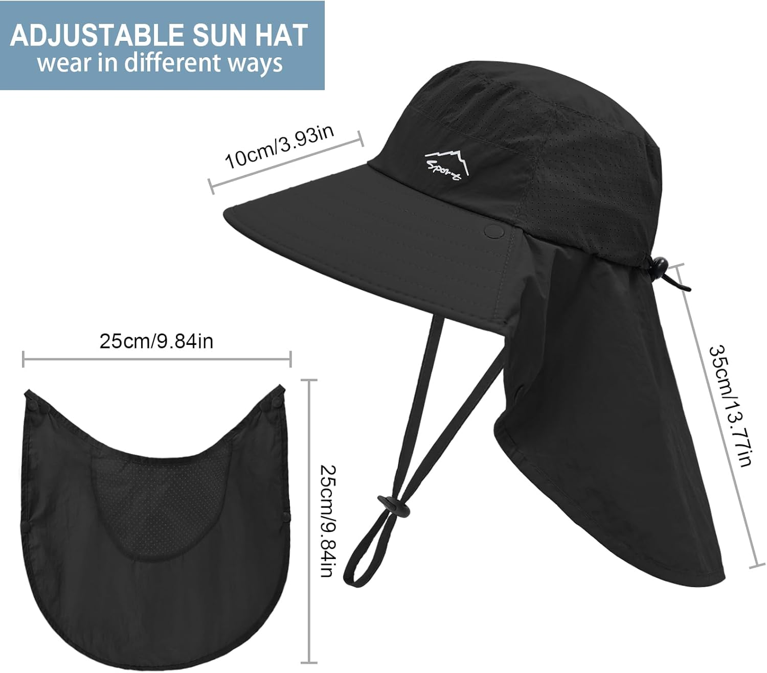 Sun Hat | UPF 50+ UV Protection for Men & Women | Wide Brim Hiking & Fishing Hat
