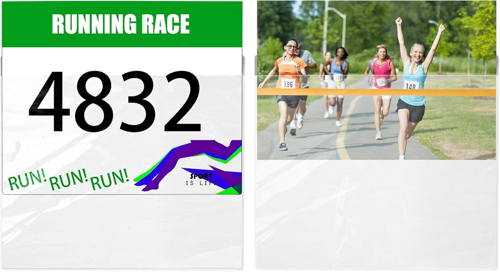 Yarlung Race Bib Holder Sleeves - 50 Pack Clear Vinyl Protectors for Runners & Athletes