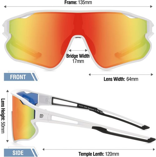 DUCO Kids Sunglasses - Lightweight TR90 Frame | UV400 Protection for Boys & Girls - DK268