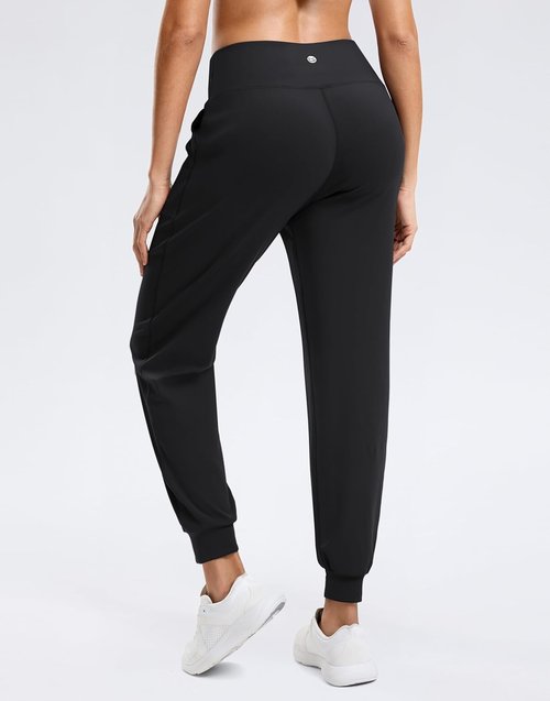 G Gradual Women's High Waisted Joggers - Tapered Sweatpants with Zip Pockets for Gym & Travel