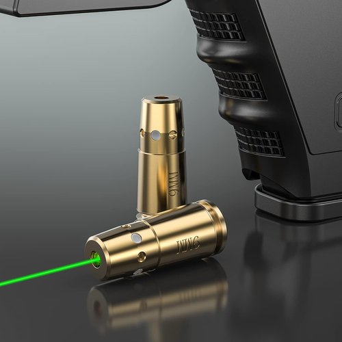 EZshoot 9mm Green Laser Boresighter - Accurate Sight Alignment with 12 Batteries Included