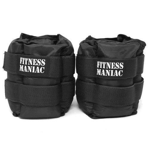 Fitness Maniac Pro Ankle Weights for Women Men Double Straps 14 lbs (7 Pounds Per Ankle) Durable Set for Gym, Workout, Walking, Ab, Leg Exercises
