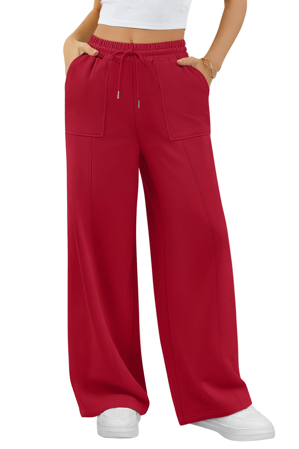 Sweatpants Women Baggy Wide Leg Lounge Casual Pajama Sweat Pants Women's Sweatpants Women's Athletic Pants Red S