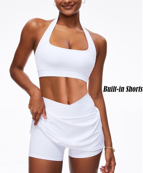 Navneet High Waisted Bodycon Mini Skirt - Athletic Shorts for Golf & Tennis | Stylish Workout Skorts