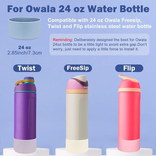 HEYSKAY Silicone Boot for Owala Flask | 2PCS Anti-Slip Protective Sleeve for Stainless Steel Bottles