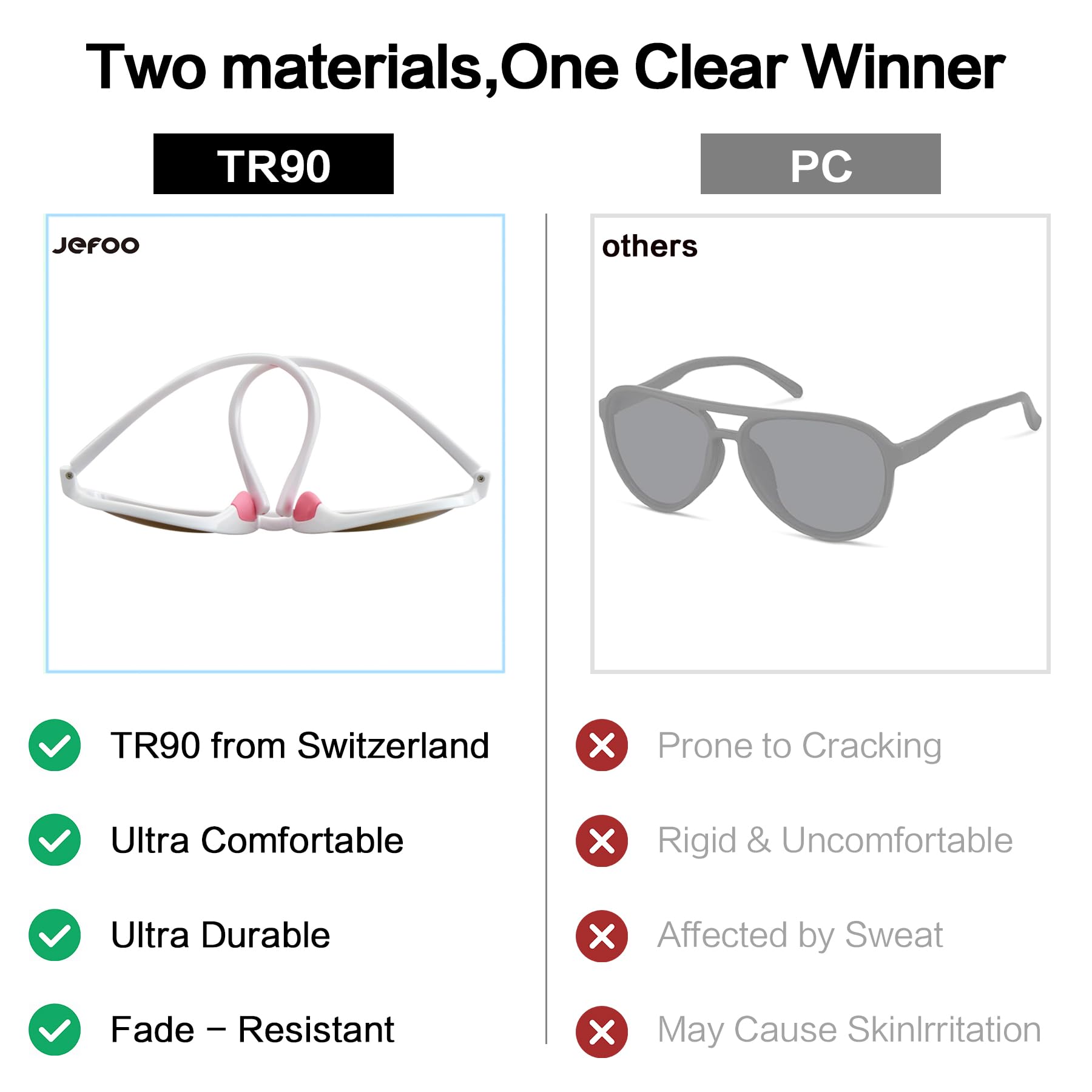Jefoo Polarized Aviator Sunglasses for Women Men Retro Trendy Sports Sunglasses for Outdoor UV400 Protection