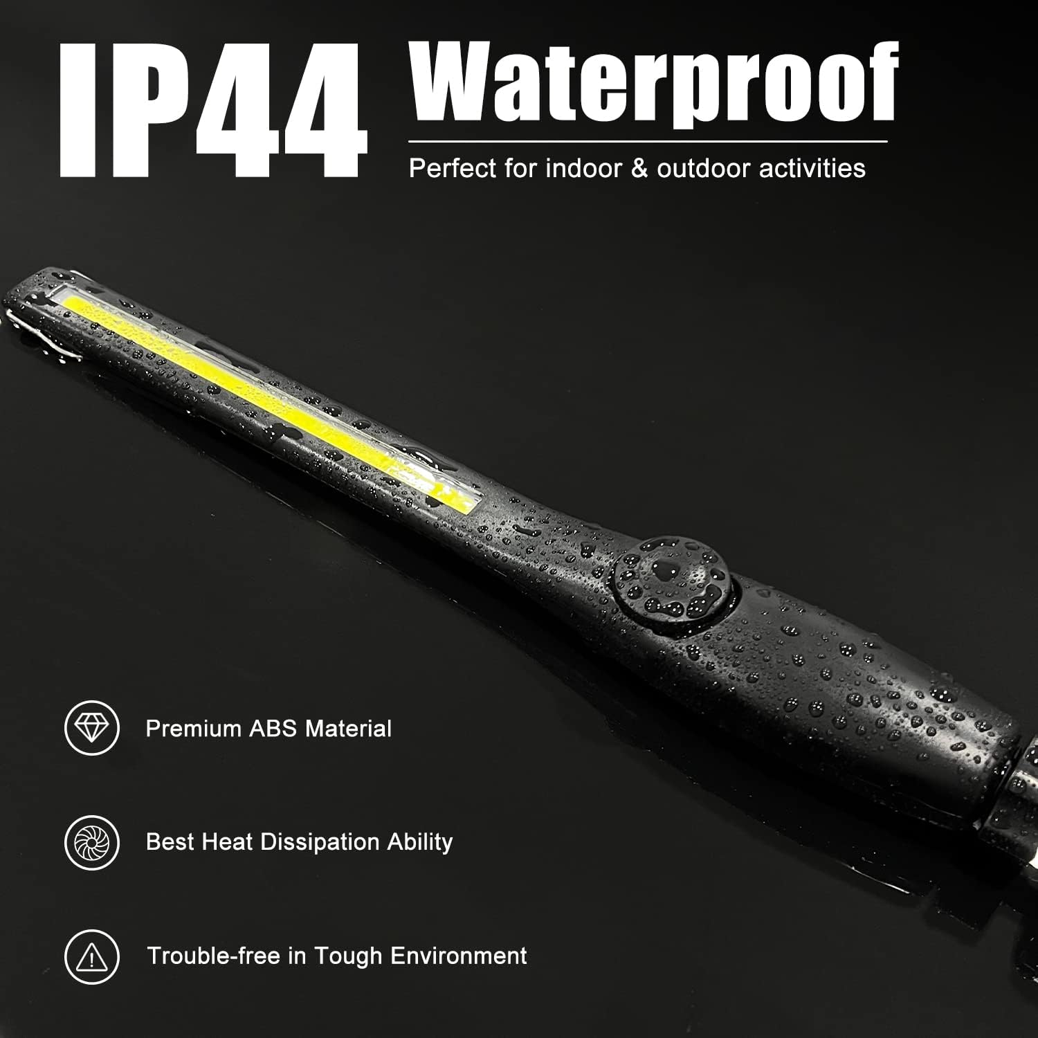 XTAUTO LED Work Light - 600LM Rechargeable COB Inspection Lamp | Portable Magnetic Base for Car Repair & Camping