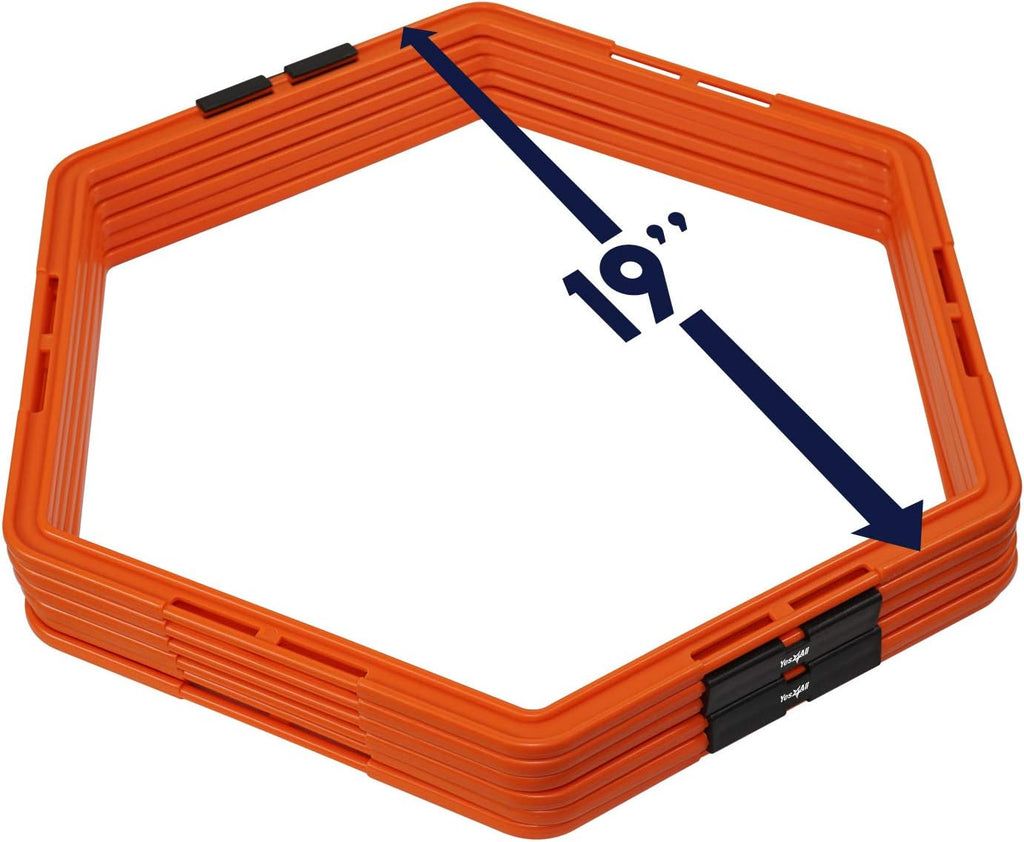 Yes4All Hex Agility Rings - Speed Training Hurdles with Carrying Bag for Enhanced Footwork