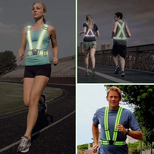 Chiwo Reflective Vest Running Gear 2Pack, High Visibility Adjustable Safety Vest for Night Cycling,Hiking, Jogging,Dog Walking, Construction safe (Blank Purple)