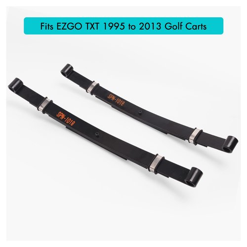 10L0L Heavy Duty Golf Cart Rear Leaf Spring Kit - 4-leaf Spring with Bushings & Sleeves for EZGO TXT Golf Cart 1995-2013
