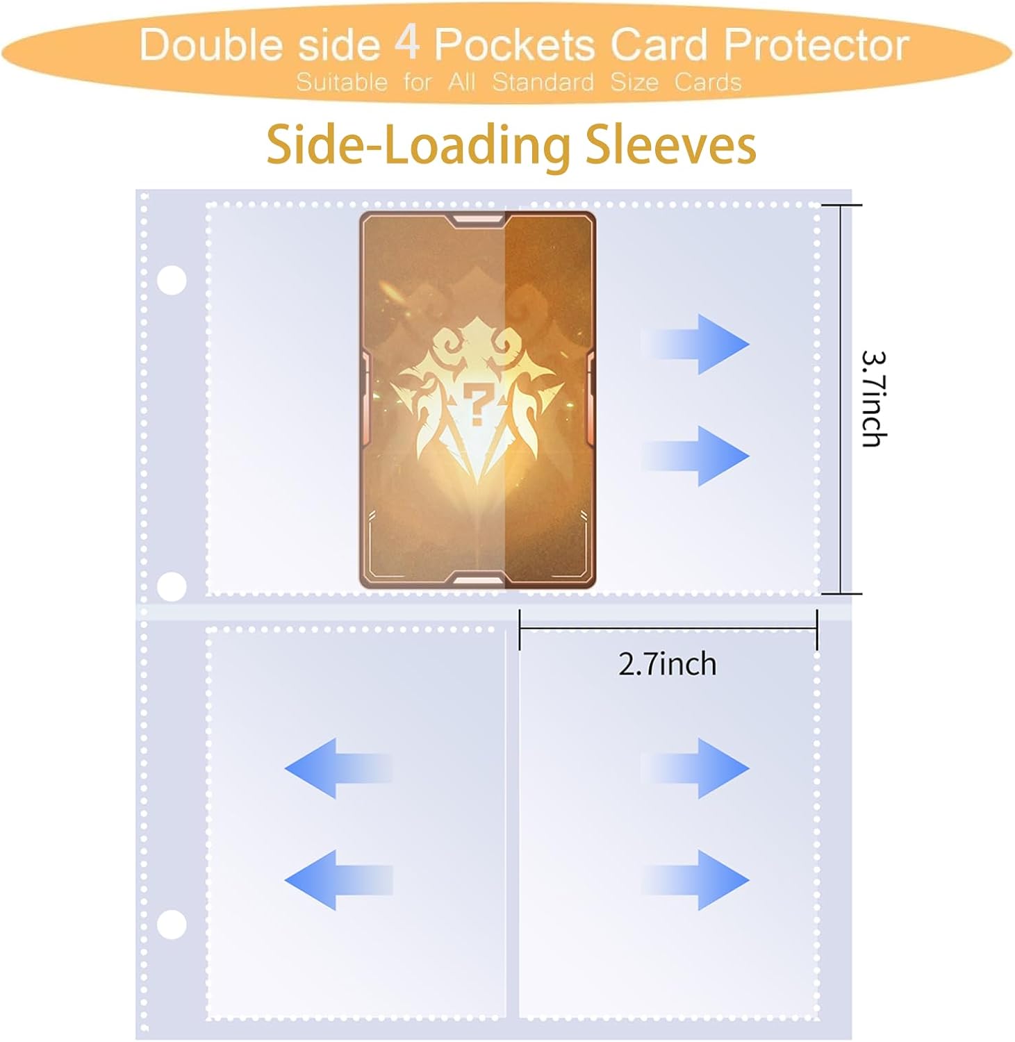 Skiennix Trading Card Binder - Premium 4-Pocket Album with 400 Removable Sleeves | Waterproof Black Serpent Design