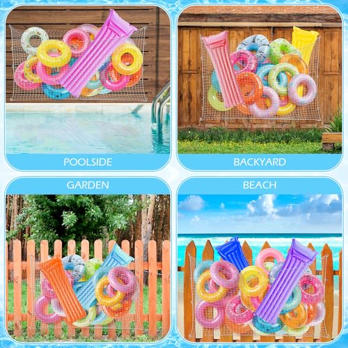 Large Pool Float Storage Mesh Bag 63 x 43 Inches White for Inflatable Toys