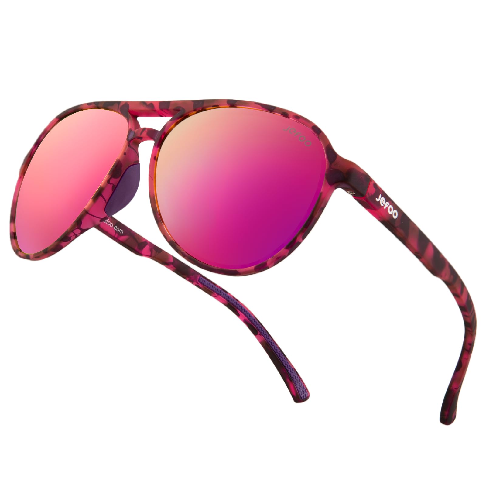 Jefoo Polarized Aviator Sunglasses for Women Men Retro Trendy Sports Sunglasses for Outdoor UV400 Protection
