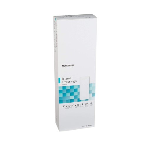 McKesson Island Dressings, Sterile, Dimension 4 in x 14 in, Pad 2 in x 12 in, 25 Count, 1 Pack
