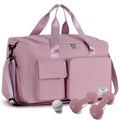 FIORETTO Women's Gym Duffle Bag with Shoes Compartment, 30L Capacity, Ideal for Travel, Gym, Sports, Duffel, Weekender, Pink