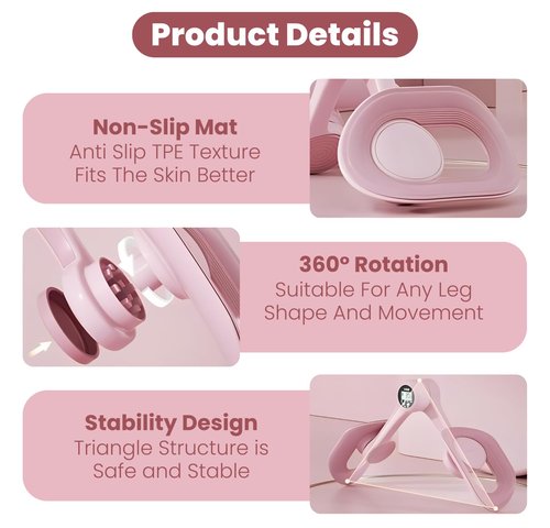 Thigh Master Trainer with 16 LBS Resistance, 360° Adjustable Rotation Kegel Exerciser for Women, Compact Fit Abductor Trimmer Inner Thigh, Wonder Fat Reducer Hip Stretcher for Strength & Body Shaping