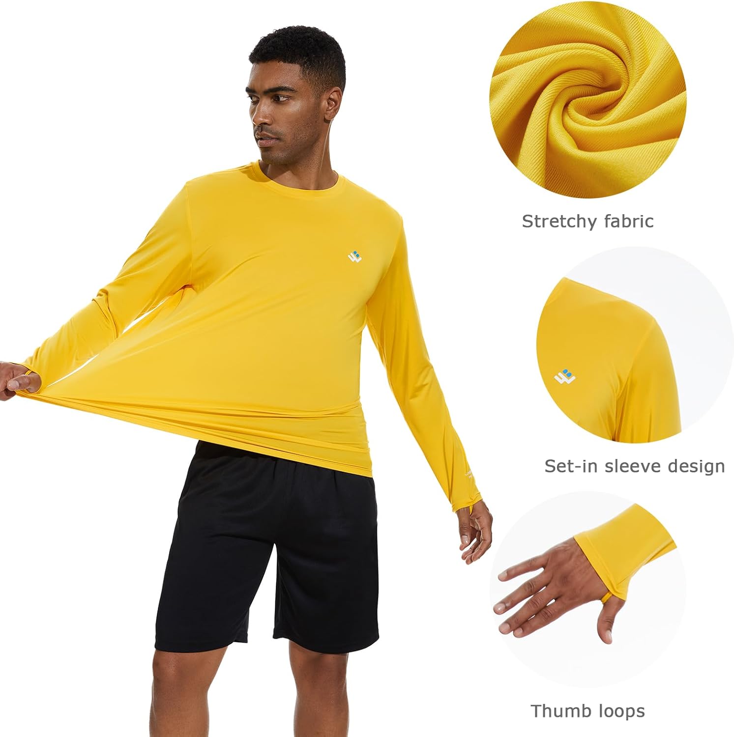 Skiennix Men’s Lightweight Long Sleeve T-Shirt - UPF 50+ UV Sun Protection for Outdoor Activities