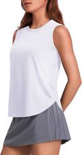 PINSPARK Workout Tank Tops for Women - UPF 50+ Quick-Dry Yoga Tanks with Side Slits | Loose Fit Athletic Top