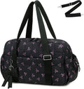 CAMTOP Gym Bag - Lightweight Duffle for Travel | Insulated & Wet Pocket | Medium Black Bow (16")