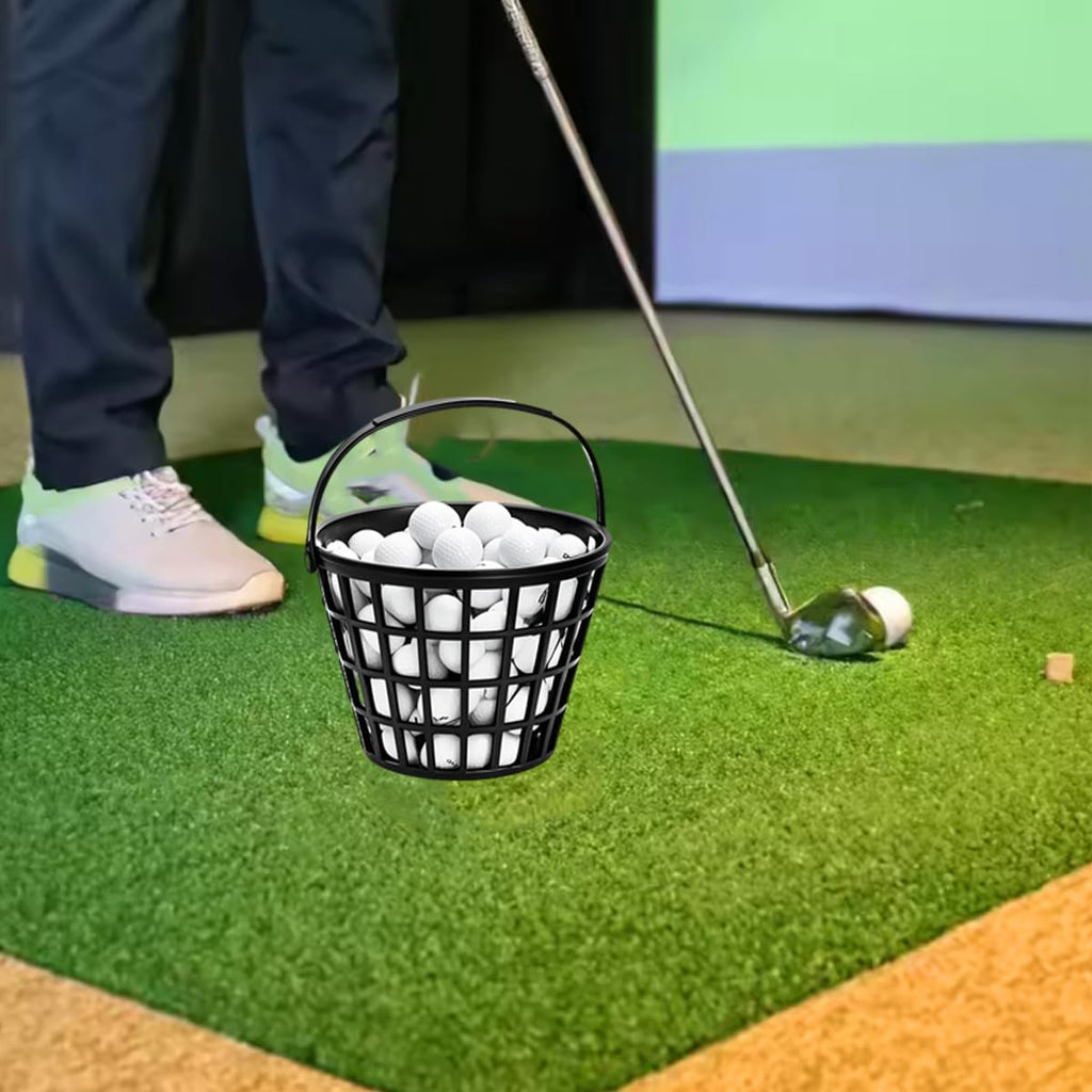 ZoiscPure Black Golf Ball Basket,Golf Balls Container Case,Ball Bucket with Handle,Balls Holder,Holds 25 Balls (Balls not Included)