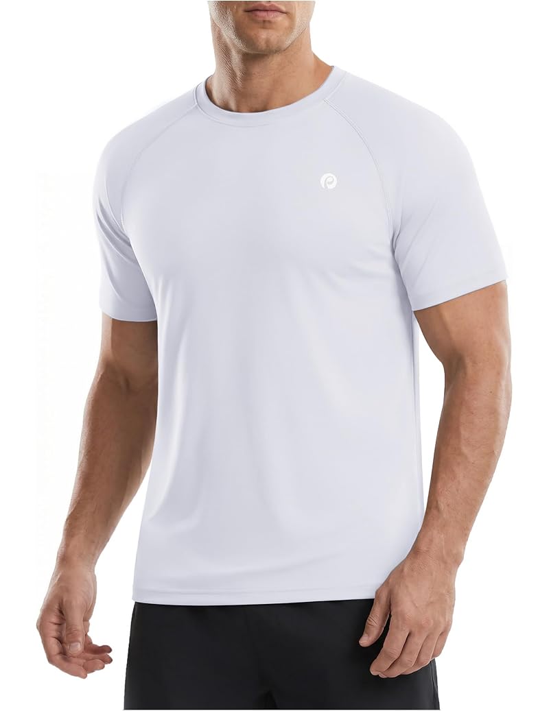 Men's Quick-Dry UPF 50+ Short Sleeve T-Shirt - White, Large