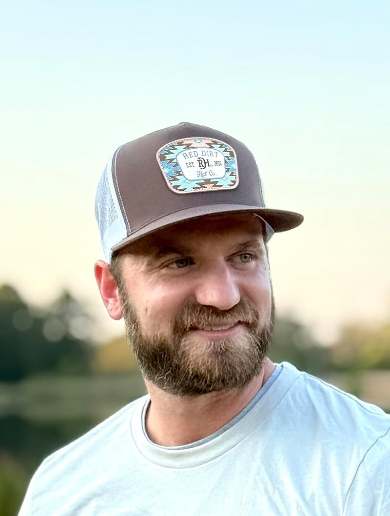 Aztec Jango Brown/White Adjustable Snapback Hat - Unisex Trucker Style