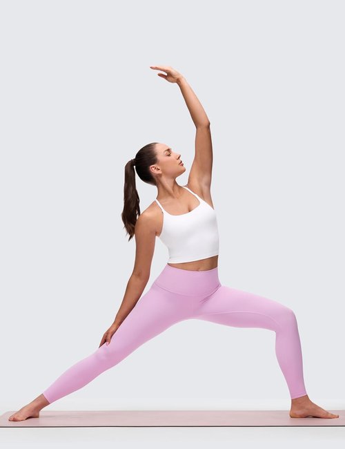 CRZ YOGA Butterluxe Crop Tank Top for Women - Padded Adjustable Straps | Longline Yoga Sports Bra