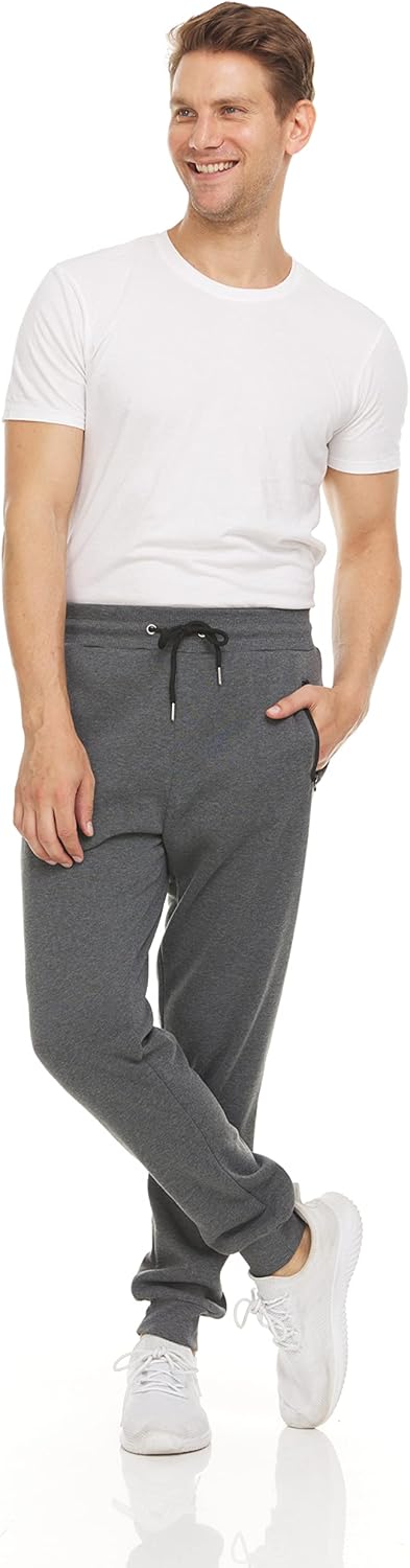 PURE CHAMP Men's Fleece Sweatpants - 3 Pack Athletic Joggers with Zipper Pocket | Sizes S-3XL
