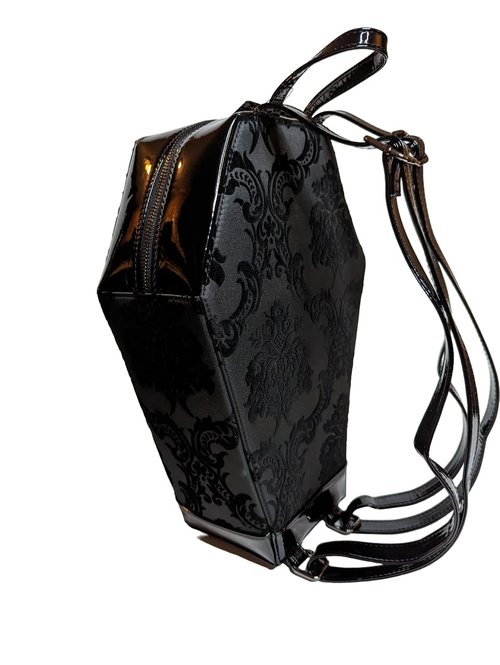 Madame Mistress Damask Black Coffin Backpack by Rock Rebel