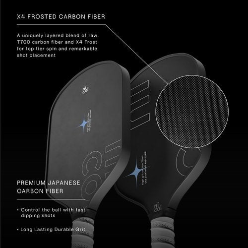 Nicol Pickleball P-One Elongated Pickleball Paddle - Premium Japanese Carbon Fiber Pickleball Paddle for Perfect Spin & Control - USAPA Approved T700 Pickleball Racket with Non-Slip Grip (Design 2)
