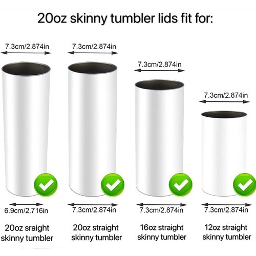 20 oz Tumbler Lid Replacement, Skinny Tumbler Lids Replacement for Travel Mugs Spill Proof, Universal 20oz Tumbler Lid Compatible with Yeti Rambler and More Tumbler Cups