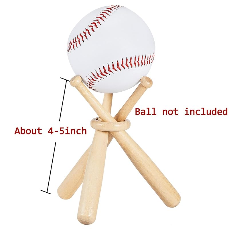 Maitys Baseball Stand Holder - Wood Table Display (Variation 4) - 15x1.5 cm