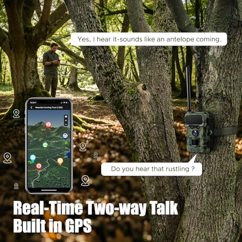 Solar Trail Camera 4G LTE 64MP 2K HD Night Vision Live Streaming Wildlife Camera