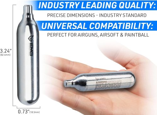 Evike - 12 Gram CO2 Cartridge | Perfect for Airsoft and Air Guns - Reliable Performance