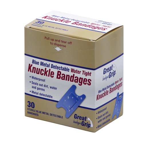 Medique Products 65238 Water Tight Bandage, Blue Metal Detectable Knuckle, 30-Count