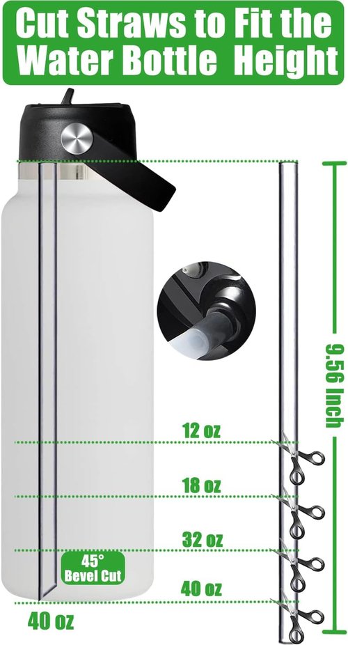 Acemoo Hydro Flask Straw Lids - Leak-Proof Replacement Cap with Flex Handle | BPA-Free for 32 oz, 40 oz, 16 oz, 18 oz, 64 oz Bottles