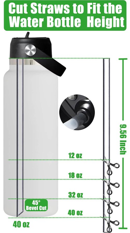 Acemoo Straw Lids for Hydroflask Wide Mouth 32 oz 40 oz, Replacement Leak Proof Straw Cap with Flex Handle, BPA Free Easy Sip Lid for Hydro Flask 16 18 64 oz Bottles - ‎2 Set of Black